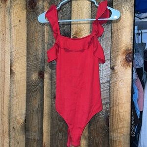 Pretty red bodysuit
